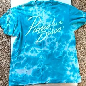 Tiedye blue Panic at the Disco short sleeve tshirt